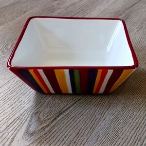 Pampered Chef Simple Additions Colorful Striped Square Serving Dish